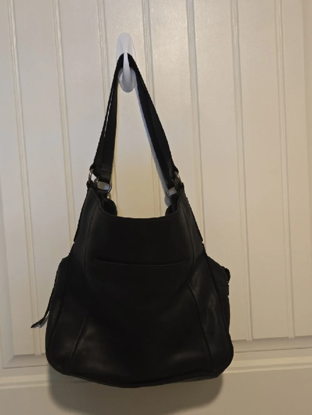 The Sak Collective Salinas Triple Compartment Black Leather Double Handle - Picture 3 of 12